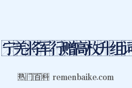 宁羌将军行赠高枚升组词是什么意思的图片